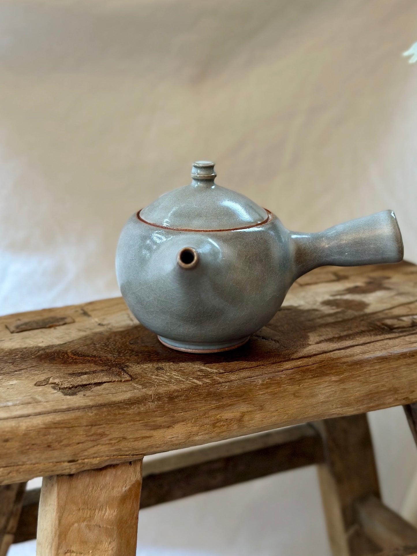 Glacial ash mini kyusu revolve  teapot