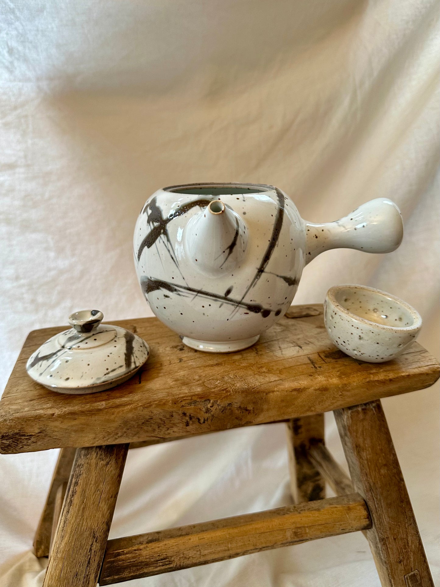 Snow forest kyusu revolve teapot