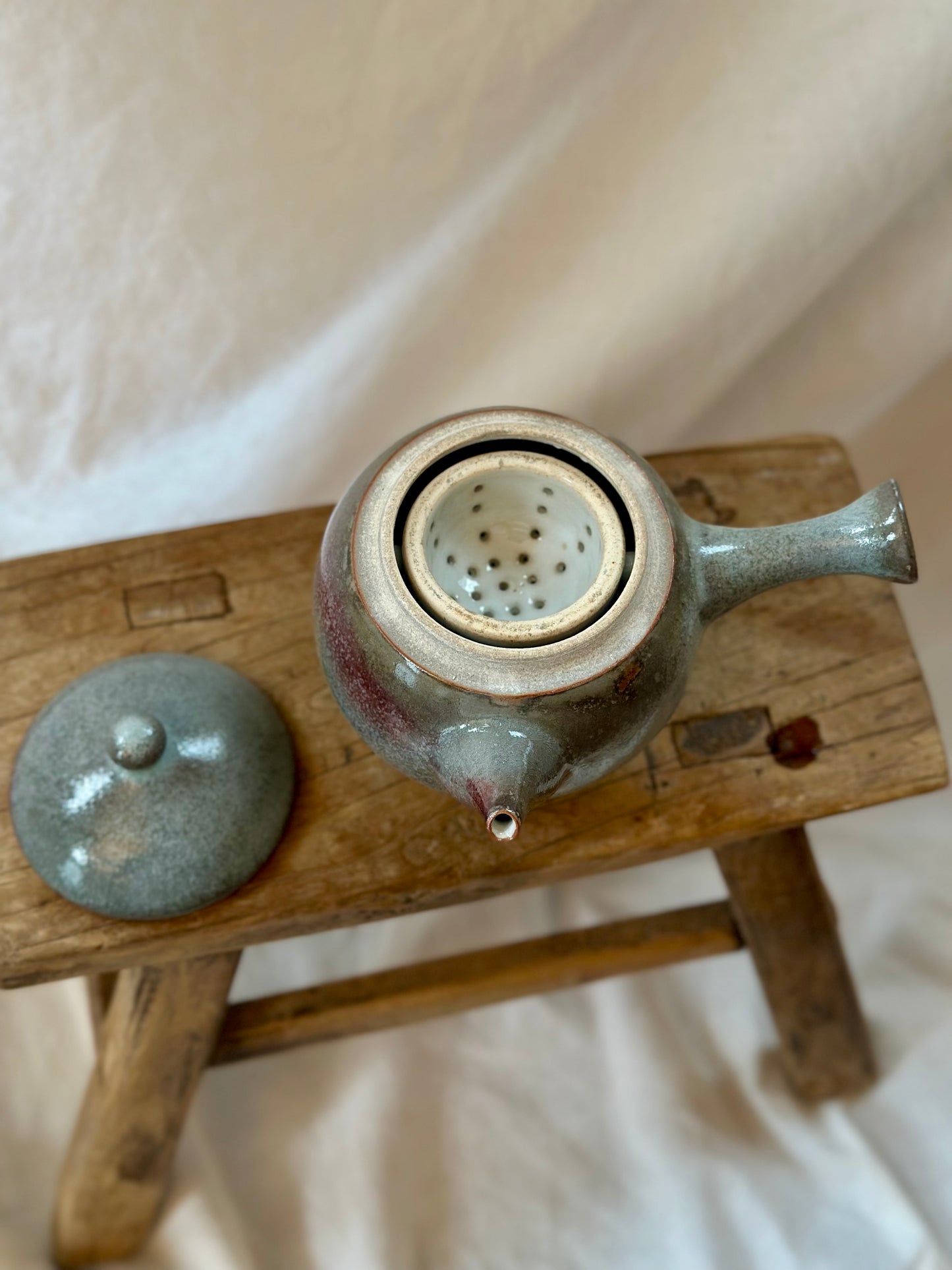 Rainbow fish kyusu revolve teapot