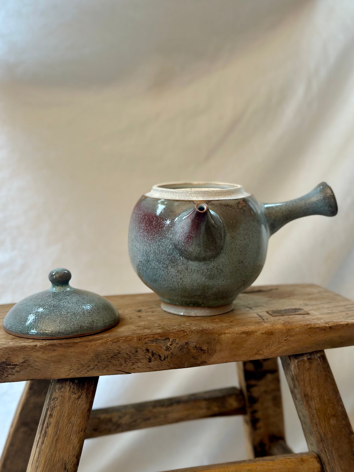 Rainbow fish kyusu revolve teapot