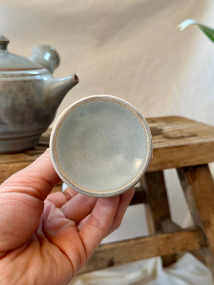 Glacial ash pedestal kyusu revolve  teapot