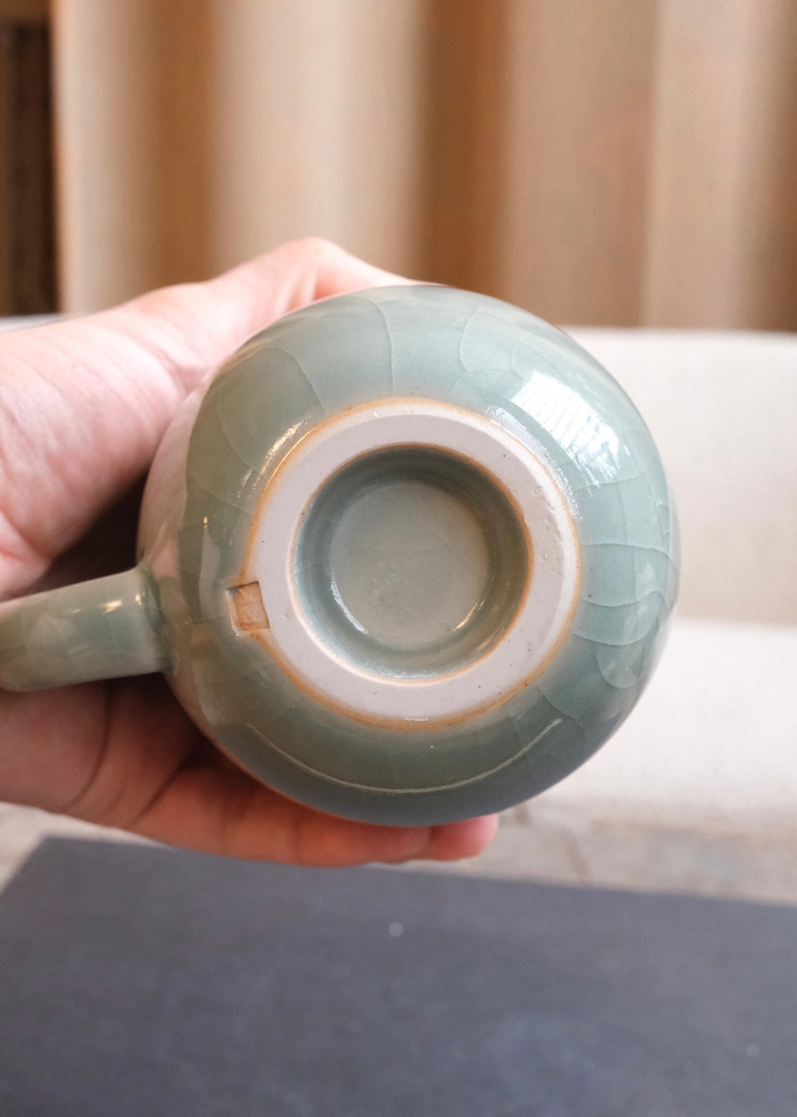 Celadon Pitcher Revolve Teapot