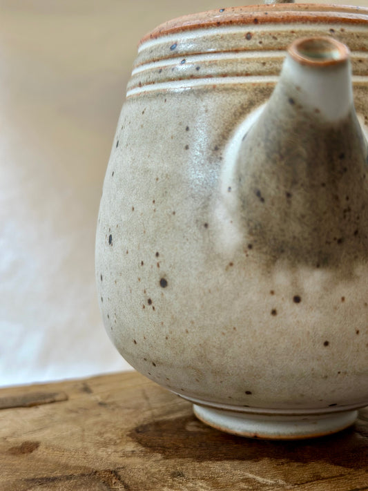 Weathered earth kyusu revolve teapot