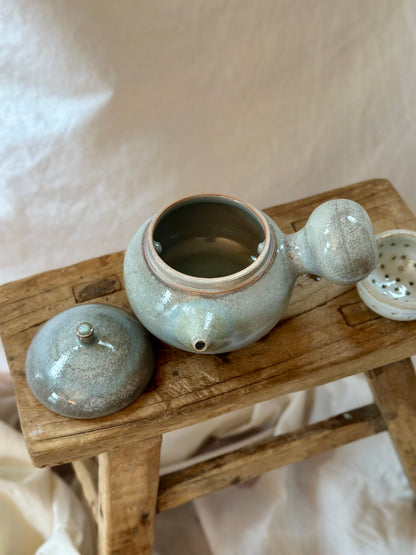 Glacial ash celadon kyusu revolve teapot
