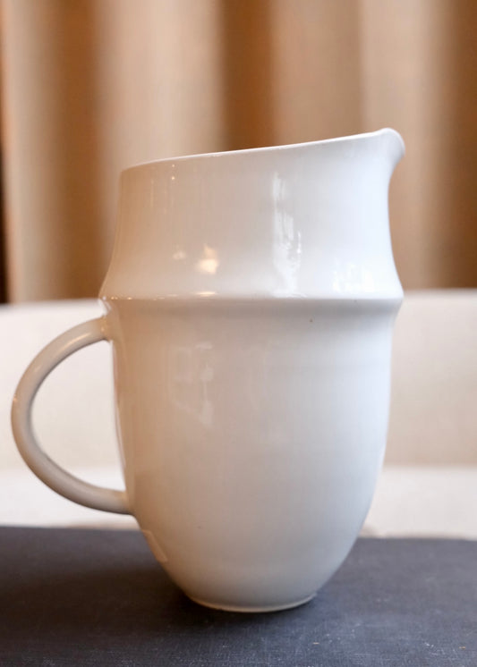 Glossy White Pitcher Revolve Teapot