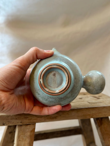 Glacial ash celadon kyusu revolve teapot
