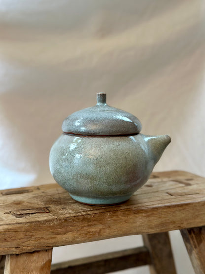 Glacial ash celadon kyusu revolve teapot