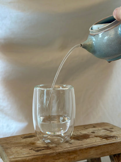 Glacial ash celadon kyusu revolve teapot