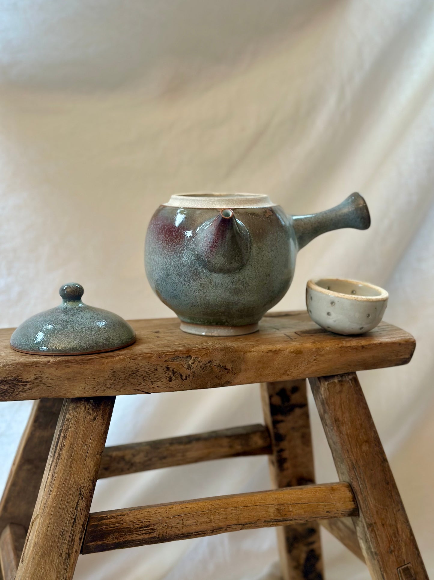 Rainbow fish kyusu revolve teapot