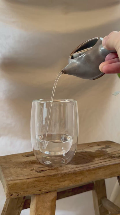 Glacial ash mini kyusu revolve  teapot